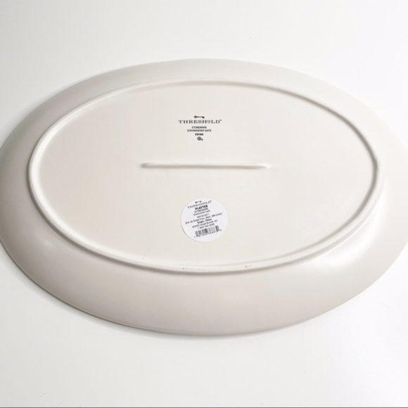 Threshold Stoneware Floral Serving Platter Cream - Picture 5 of 6